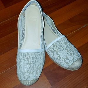 Stuart Weitzman Espadrille Cream Flats size 9.5